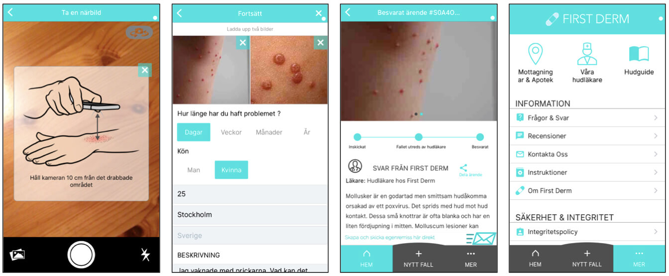 Online dermatology user app